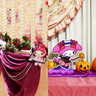 豪華なキティキャッスルもハロウィンムードに