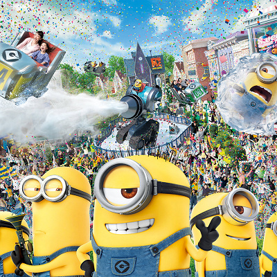 USJの人気エリア「ミニオン・パーク」を楽しむゲストとミニオンたち