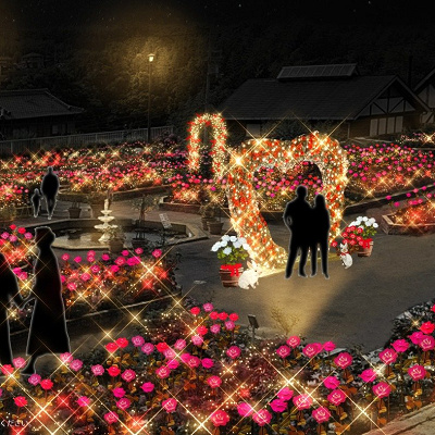 はなぶんサンクスイルミのバラ園