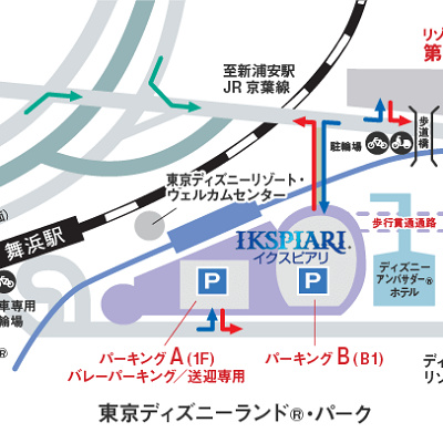 イクスピアリの駐車場の地図