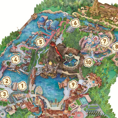 ディズニーシーのポップコーンワゴンの位置