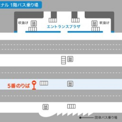 国際線ターミナル5番乗り場のマップ