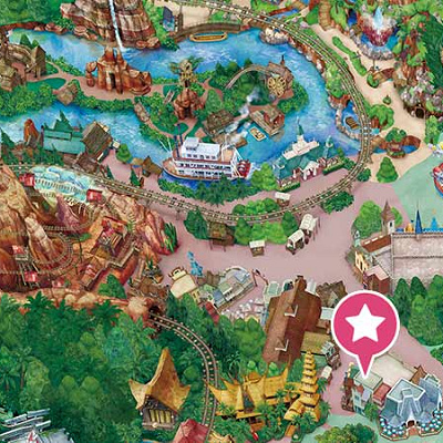 ペコスビル・カフェの地図：ディズニーランド