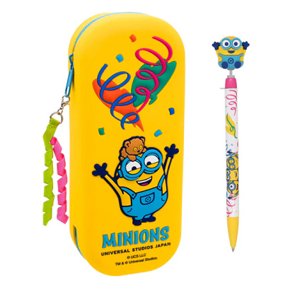 ミニオンチャーム付きボールペン＆ペンケースセット