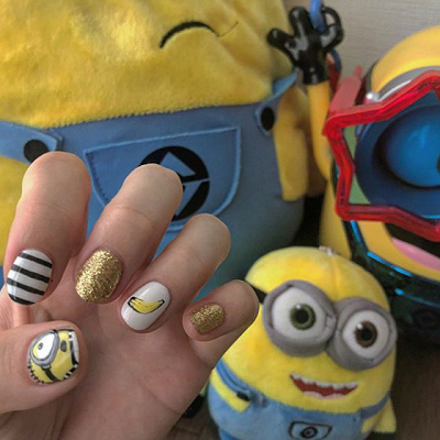 大好物「バナーナ！」も一緒にミニオンネイル