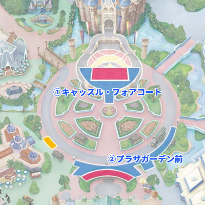 ミニー＠ファンダーランドのプレミアアクセス鑑賞場所マップ