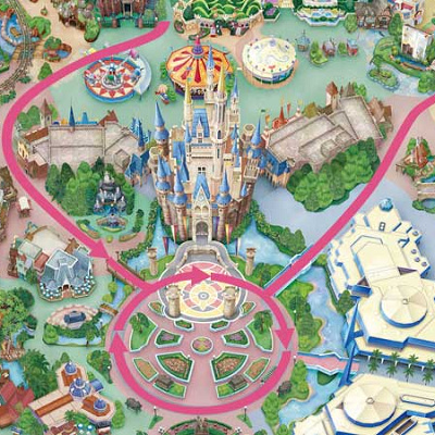 ミニー＠ファンダーランドのパレードルート