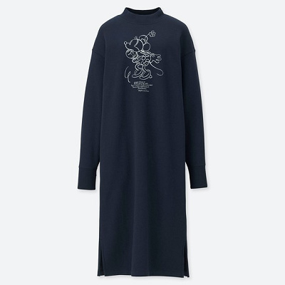 ミニーのスウェットワンピース(紺)