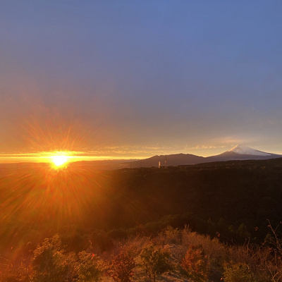 三島スカイウォークから眺める日没