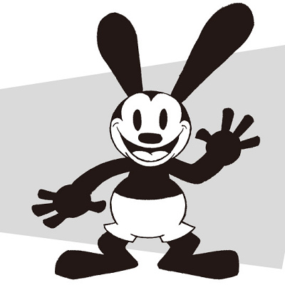 しあわせウサギのオズワルド♪ウォルトのなかで最初に大ヒットしたキャラクターです