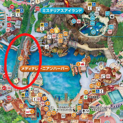 ディズニーシーのポンテべッキオの場所