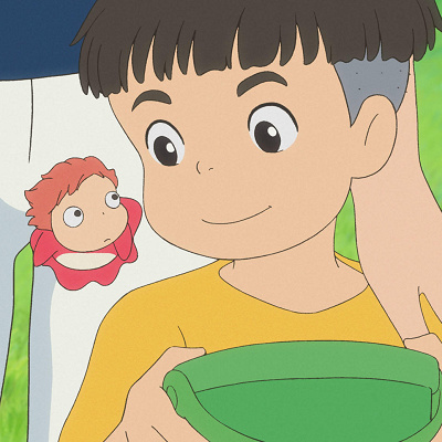 見つめ合うポニョと宗介