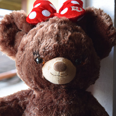 ミニーとおそろいのリボンが可愛いプリン