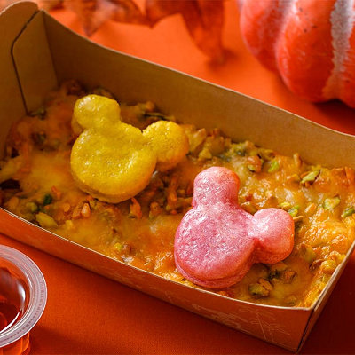 かぼちゃのニョッキグラタン（ナッツ入り）、メイプルソース付き