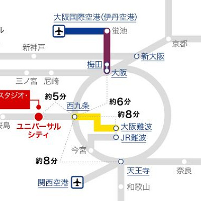 USJの周辺路線図