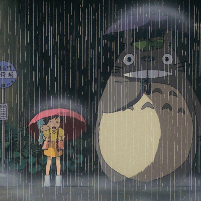 さつき＆めいはトトロと一緒にバスを待つことに／となりのトトロ