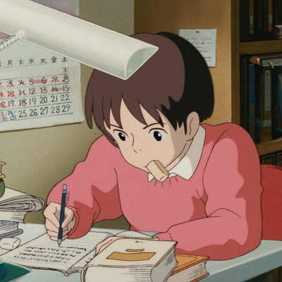 バロンを主人公にした物語の執筆に励む雫