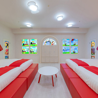 スヌーピーハウスルームのベッドルーム