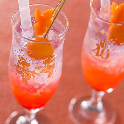 スペシャルソフトドリンク（マンダリンオレンジシロップ、フルーツゼリー、ソーダ、金柑）