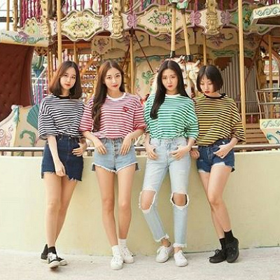 ボーダーカットソー×デニムコーデ