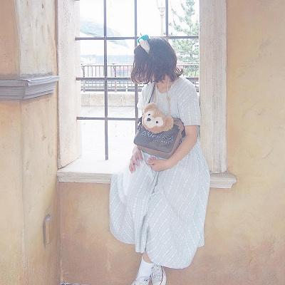 ストライプワンピ