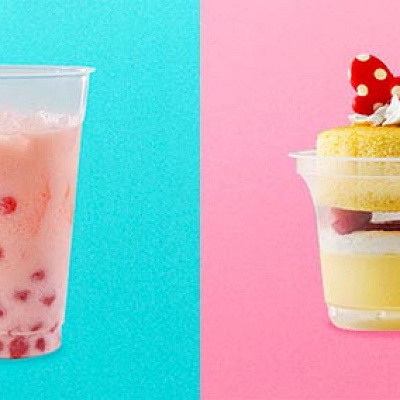 タピオカドリンクとスフレ＆プリン