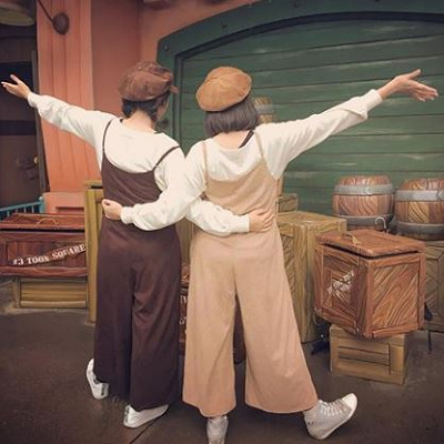 これぞぴったりな双子コーデ