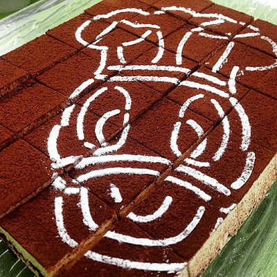 ドナルドが描かれたティラミス