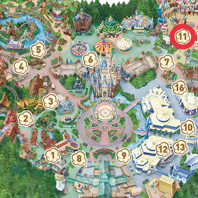 2025年8月版ディズニーランドのポップコーン販売場所マップ