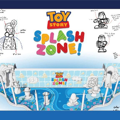 ディズニー・ウィッシュ号のトイストーリー・スプラッシュゾーン