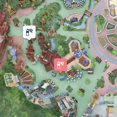 アドベンチャーランド（ル・マルシェ・ブルー横）の自動販売機の場所