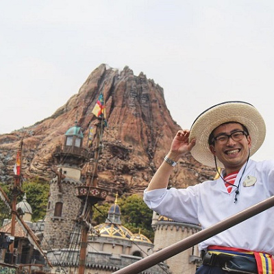 東京ディズニーシーのヴェネツィアン・ゴンドラ<br />アトラクションキャストさん