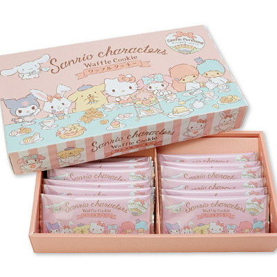 にぎやかなデザインのワッフルクッキー