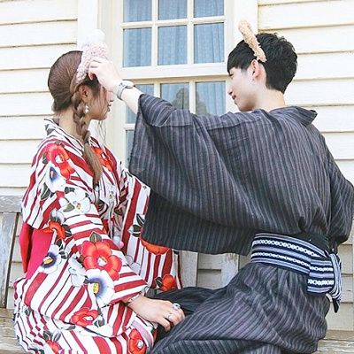 夏しかできない浴衣ペアルック♪
