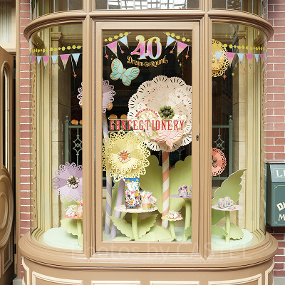 ワールドバザール・コンフェクショナリーの40周年フォトスポット