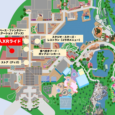 進撃の巨人XRライドの場所（地図）