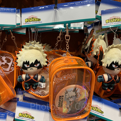 爆豪のプラッシュケース&バッジセット（USJ×ヒロアカグッズ）