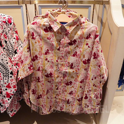 美女と野獣 ディズニー総柄シャツ