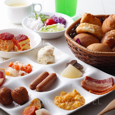 朝食バイキングのメニュー一例