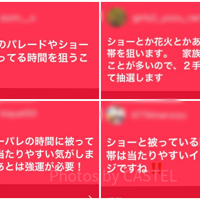 ショーやパレードの時間と重なる枠にエントリーすると当たる?!