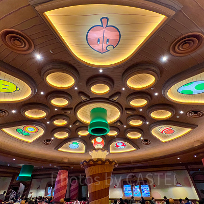 キノピオカフェ店内の天井