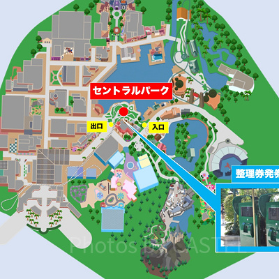 マリオエリア整理券発券機の地図:セントラルパーク