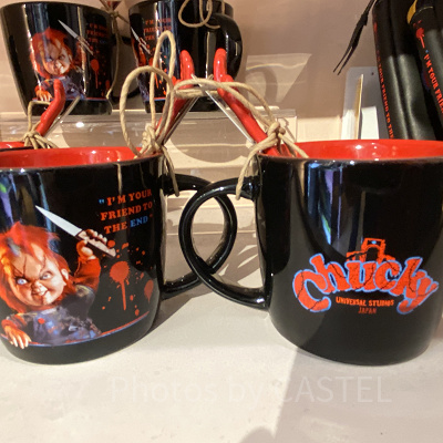 ユニバハロウィン2022グッズ：チャッキーのスプーン付きマグカップ