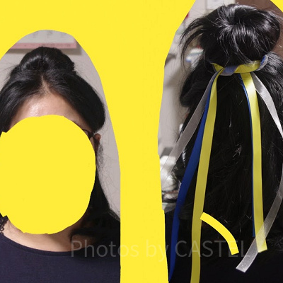 リボンを付けて完成！