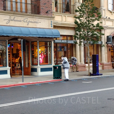 パーク内を消毒するクルー