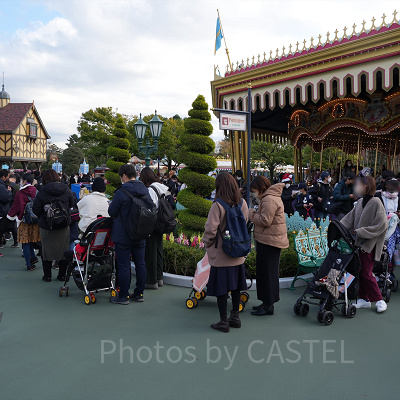 12月ディズニーランド混雑レポ：ポップコーンワゴンの待ち列