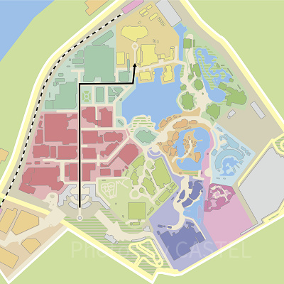 ミニオンパーク入り口までの行き方マップ