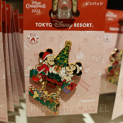 ディズニークリスマスグッズ2022：ピンバッジ