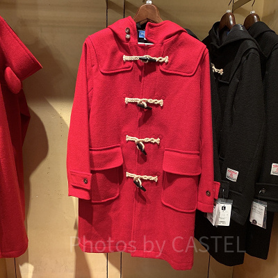 ディズニーハリスツイードダッフルコート（レッド）