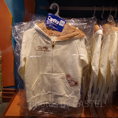 ディズニーパーカー：ダッフィー耳付きフードパーカー（キッズ）